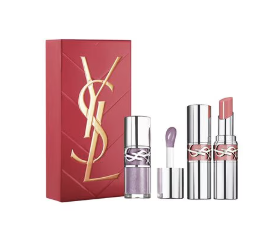 ysl lash clash + loveshine set (set de máscara de pestañas y labial)
